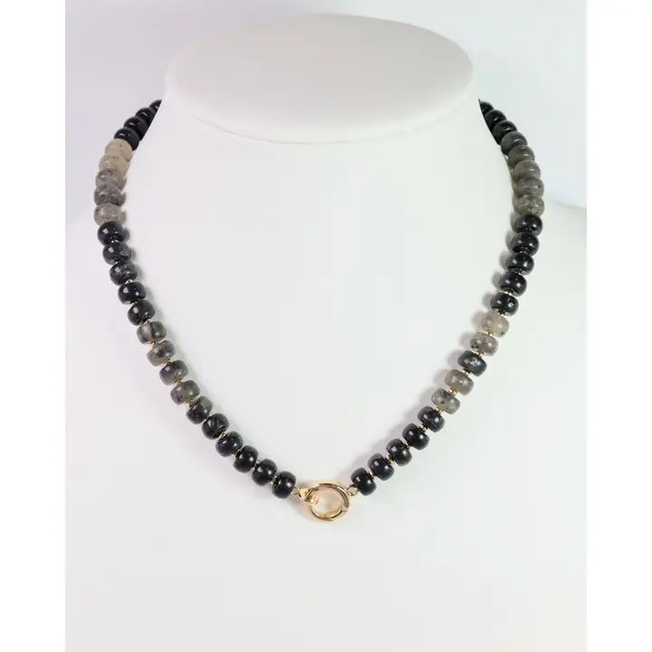 Tiara Beaded Toggle Necklace Black