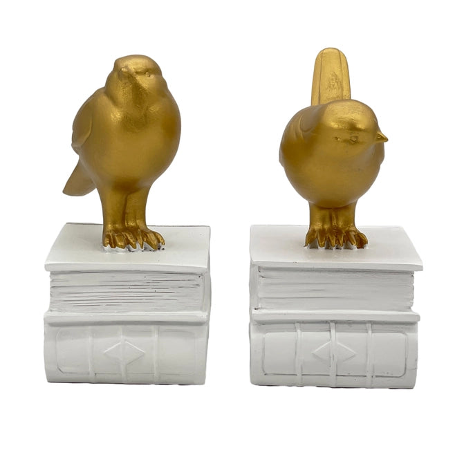 Gold Bird Book Ends Pair