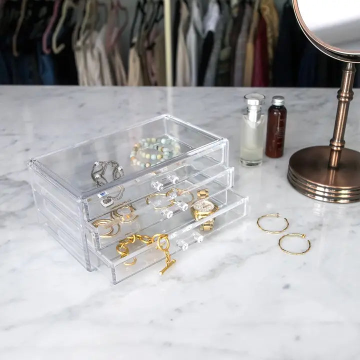 3-Drawer Clear Jewelry Organizer