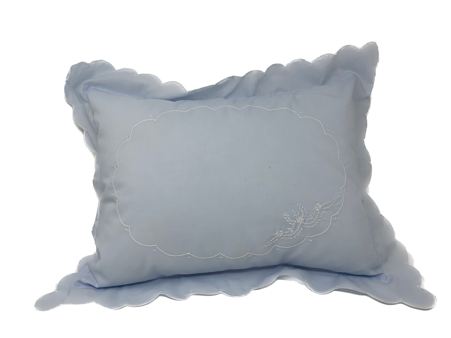 Baby Pillow with Scalloped Edge
