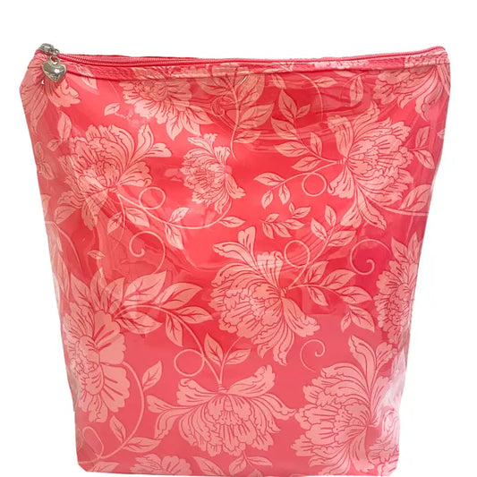 Large Cosmetic Bag - Peonies in Pink