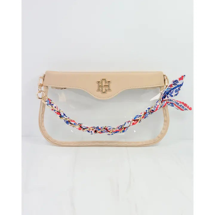 Serafina Scarf Purse Chain - Navy Red Floral