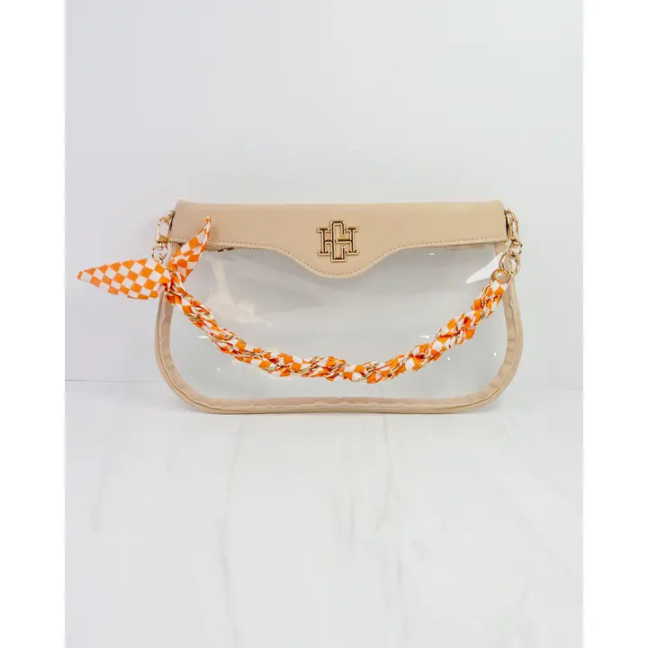 Serafina Scarf Purse Chain - Orange Check