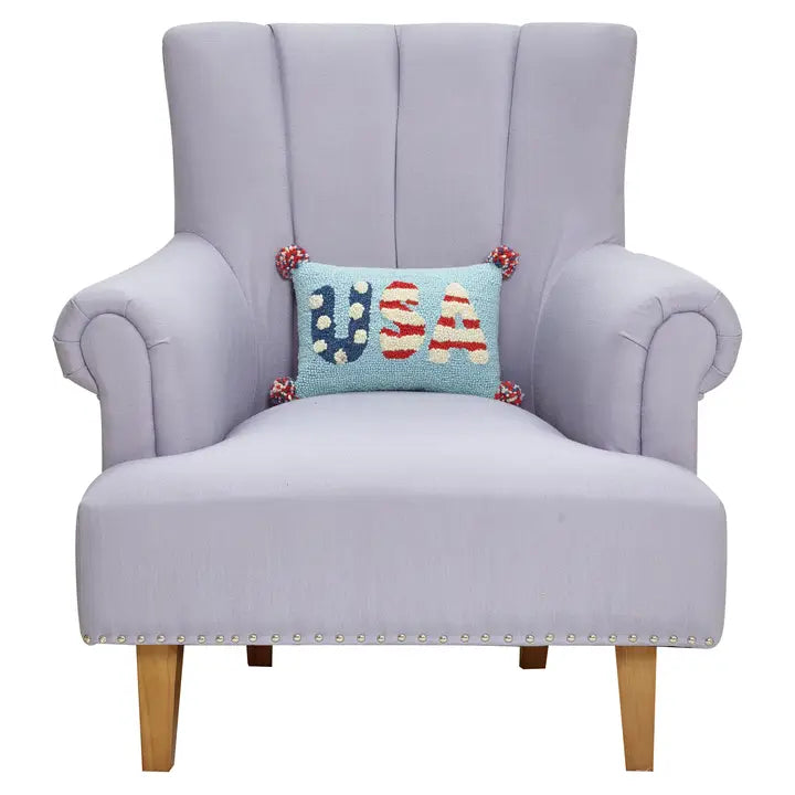 USA Pom-Pom Hook Pillow