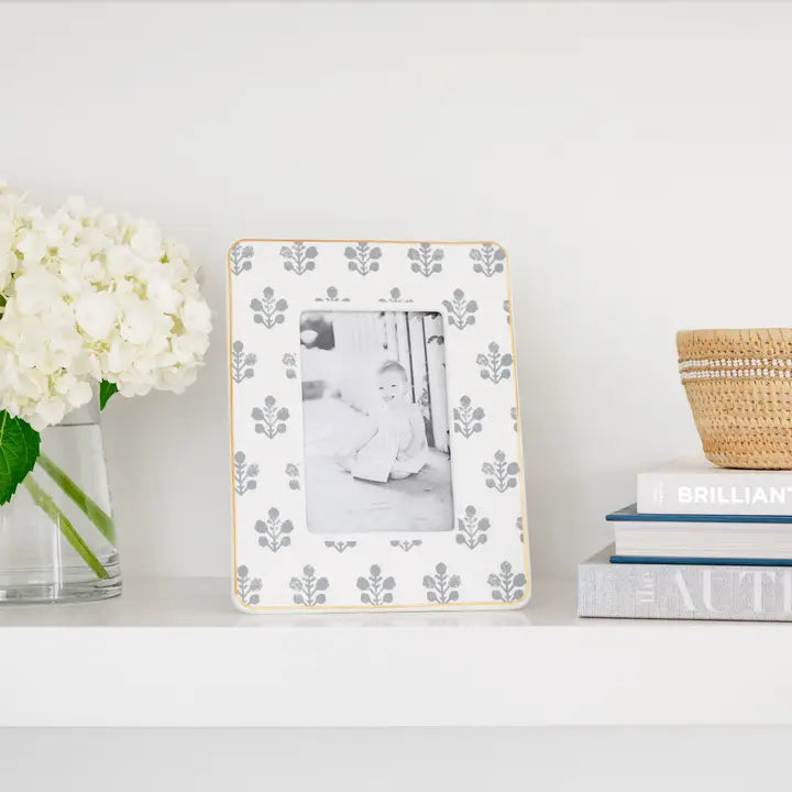 Slate Floral Picture Frame