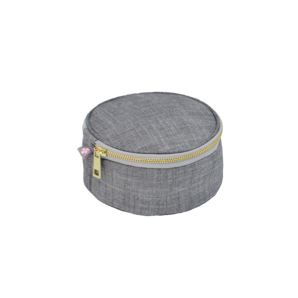 Gray Button Bag