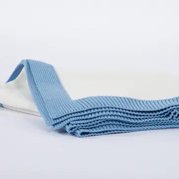 Jersey Knit Blanket with Contrast Rib Border