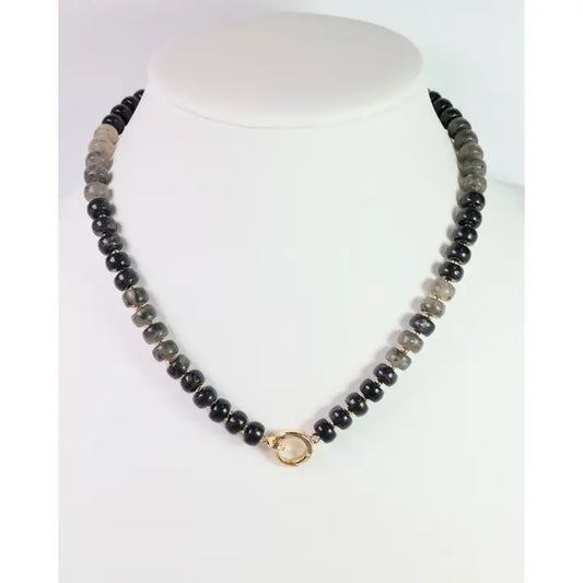 Tiara Beaded Toggle Necklace Black