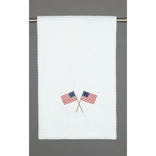 American Flag Embroidered Kitchen Towel