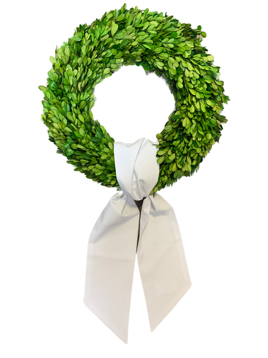 White Weather-Resistant Wreath Sash