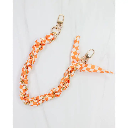 Serafina Scarf Purse Chain - Orange Check