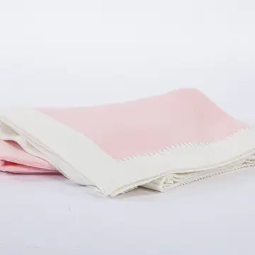 Jersey Knit Blanket with Contrast Rib Border